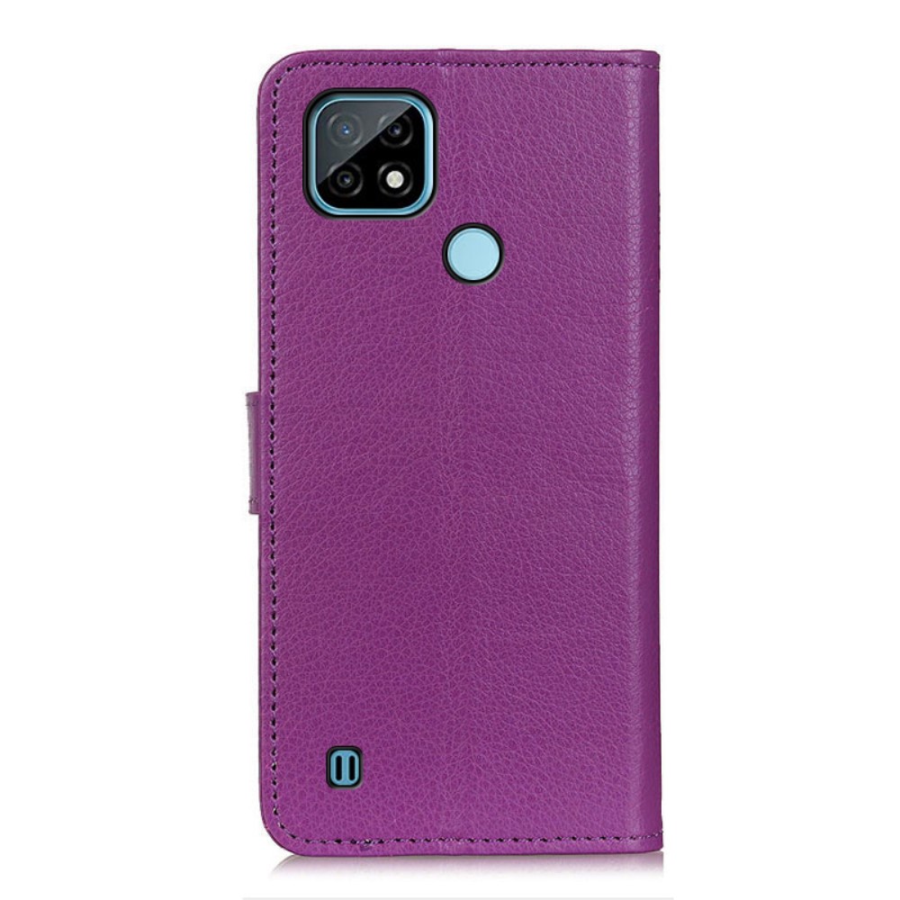  Realme C21 - Litchi Läder Fodral - Lila