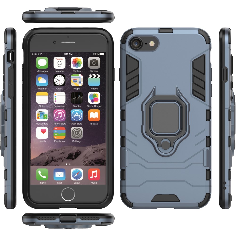  iPhone 7/8/SE (2020/2022) - Hybrid Ring Skal - Navy Blue