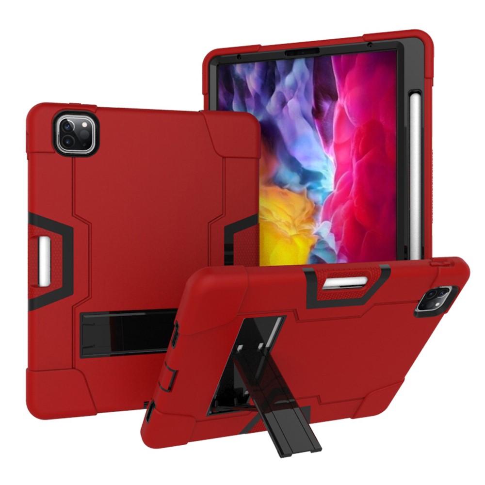  iPad Pro 11 (2018/2020/2021) - Shockproof Hybrid Skal Med Kickstand - Röd