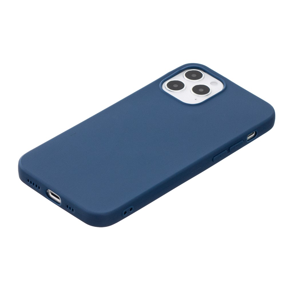  iPhone 12 / 12 Pro - Solid Matt TPU Skal - Mörk Blå