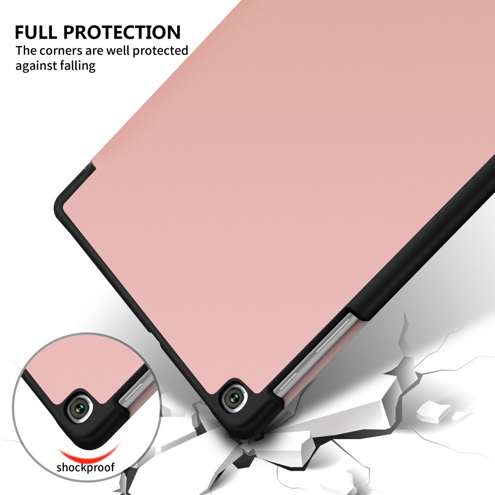  Samsung Galaxy Tab A 10.1 (2019) - Silkeslent Tri-Fold Fodral - Roséguld