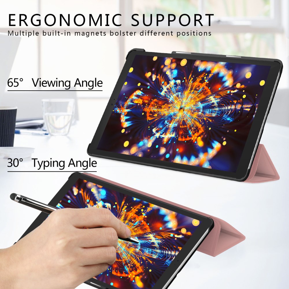  Samsung Galaxy Tab A 10.1 (2019) - Silkeslent Tri-Fold Fodral - Roséguld