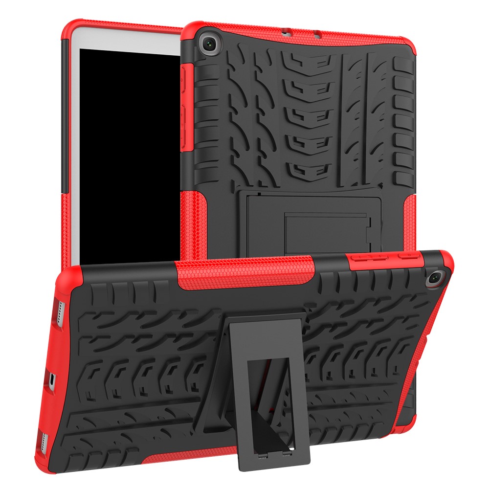  Samsung Galaxy Tab A 10.1 (2019) - Rugged Kickstand Armor Skal - Röd