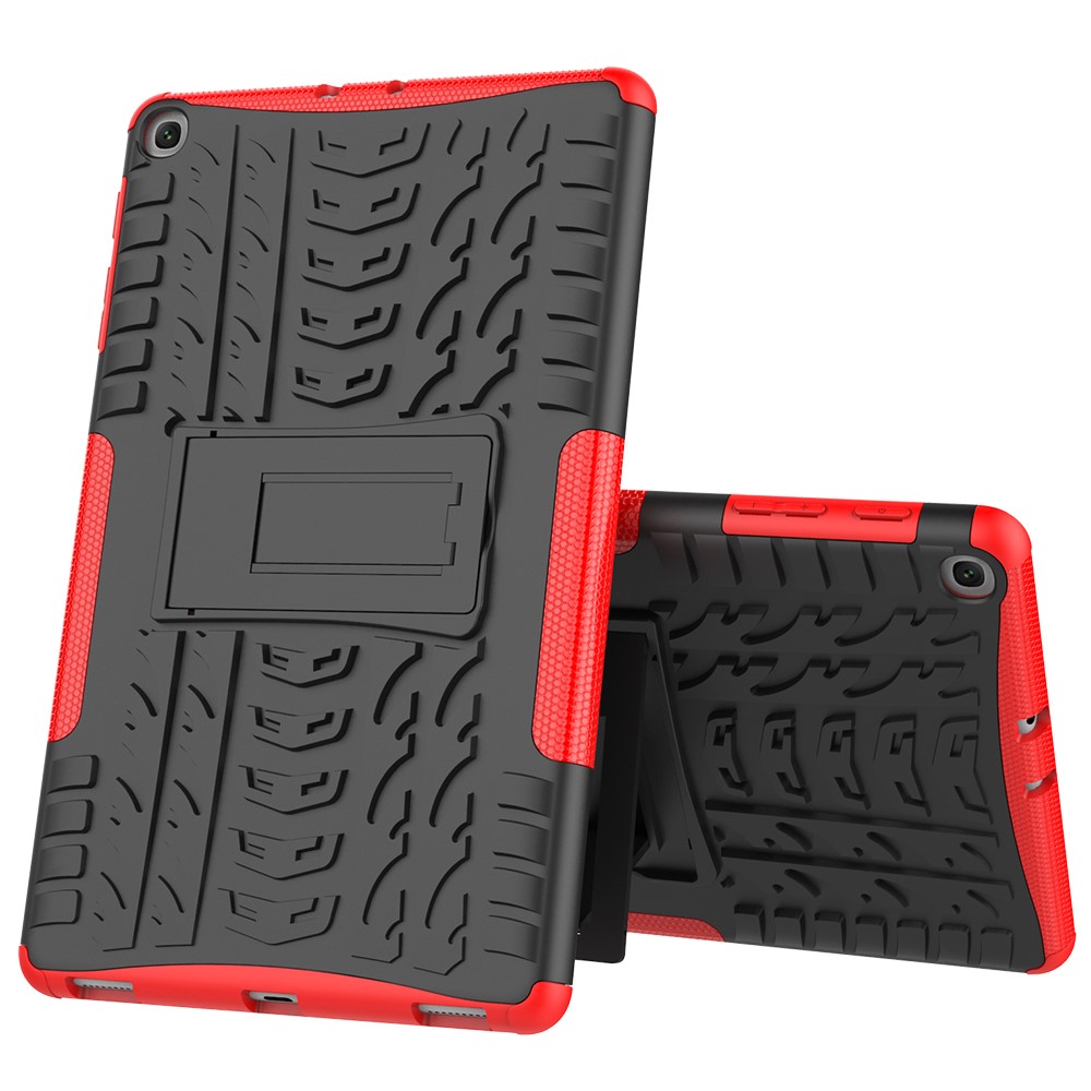  Samsung Galaxy Tab A 10.1 (2019) - Rugged Kickstand Armor Skal - Röd