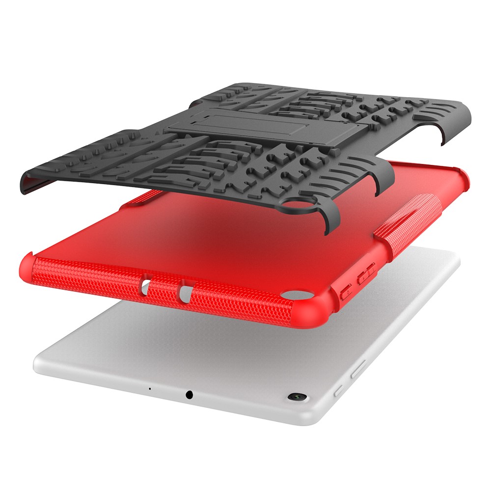  Samsung Galaxy Tab A 10.1 (2019) - Rugged Kickstand Armor Skal - Röd