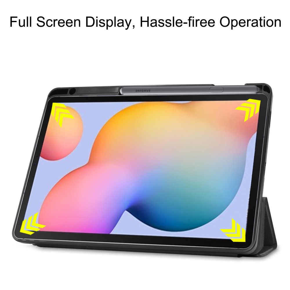  Samsung Galaxy Tab S6 Lite - Tri-Fold Fodral Med Pennhållare - Svart