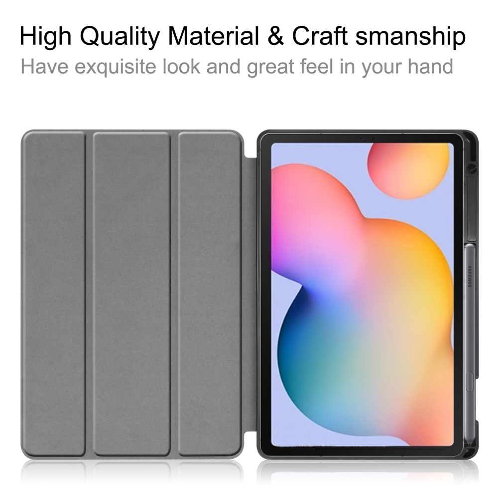 Samsung Galaxy Tab S6 Lite - Tri-Fold Fodral Med Pennhållare - Blå