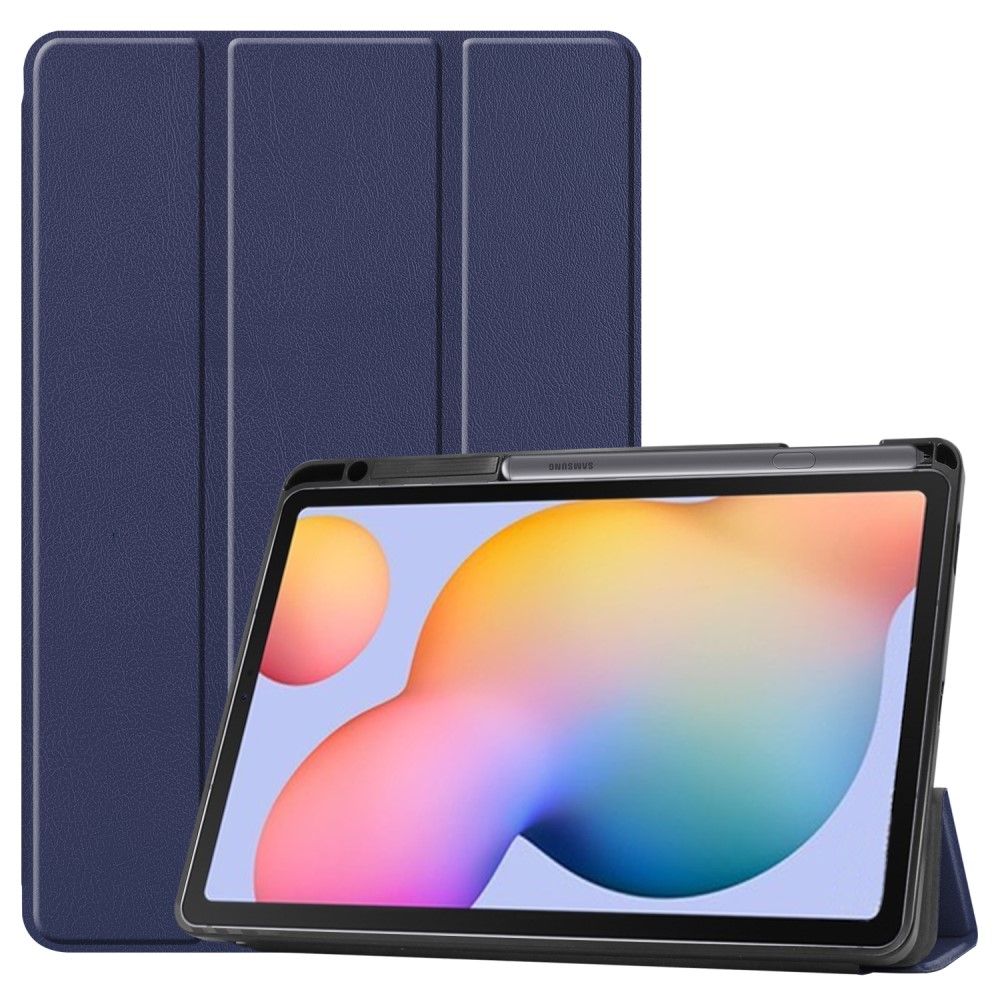  Samsung Galaxy Tab S6 Lite - Tri-Fold Fodral Med Pennhållare - Mörk Blå