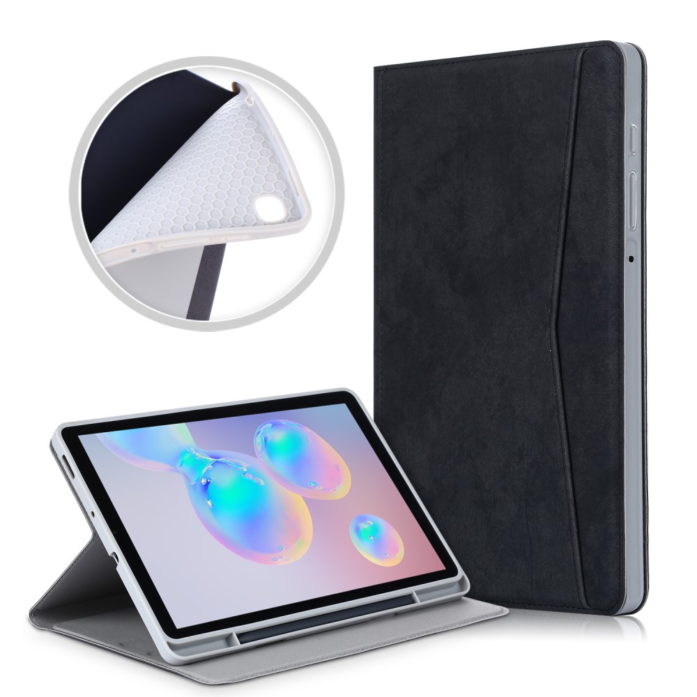  Samsung Galaxy Tab S6 Lite - Fodral Med Frontficka Och Pennhållare - Svart