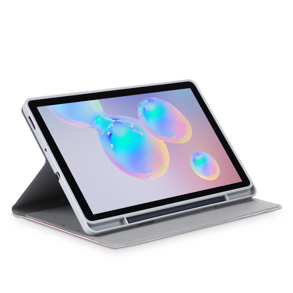  Samsung Galaxy Tab S6 Lite - Fodral Med Frontficka Och Pennhållare - Rosa