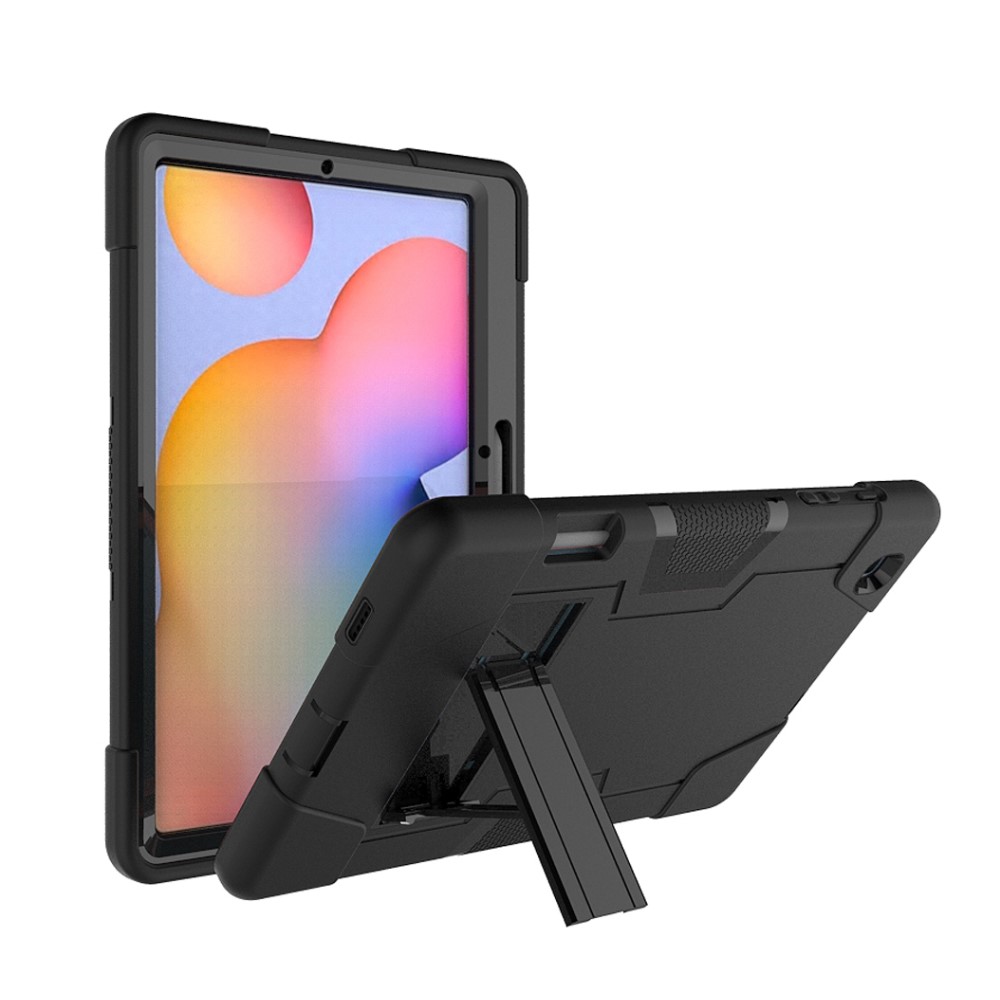  Samsung Galaxy Tab S6 Lite - Shockproof Hybrid Skal Med Kickstand - Svart