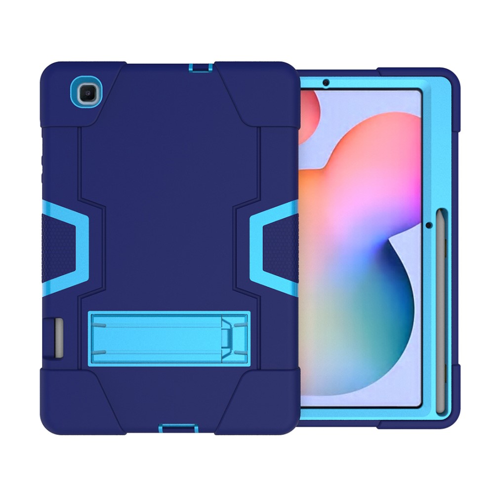  Samsung Galaxy Tab S6 Lite - Shockproof Hybrid Skal Med Kickstand - Blå/Ljus Blå