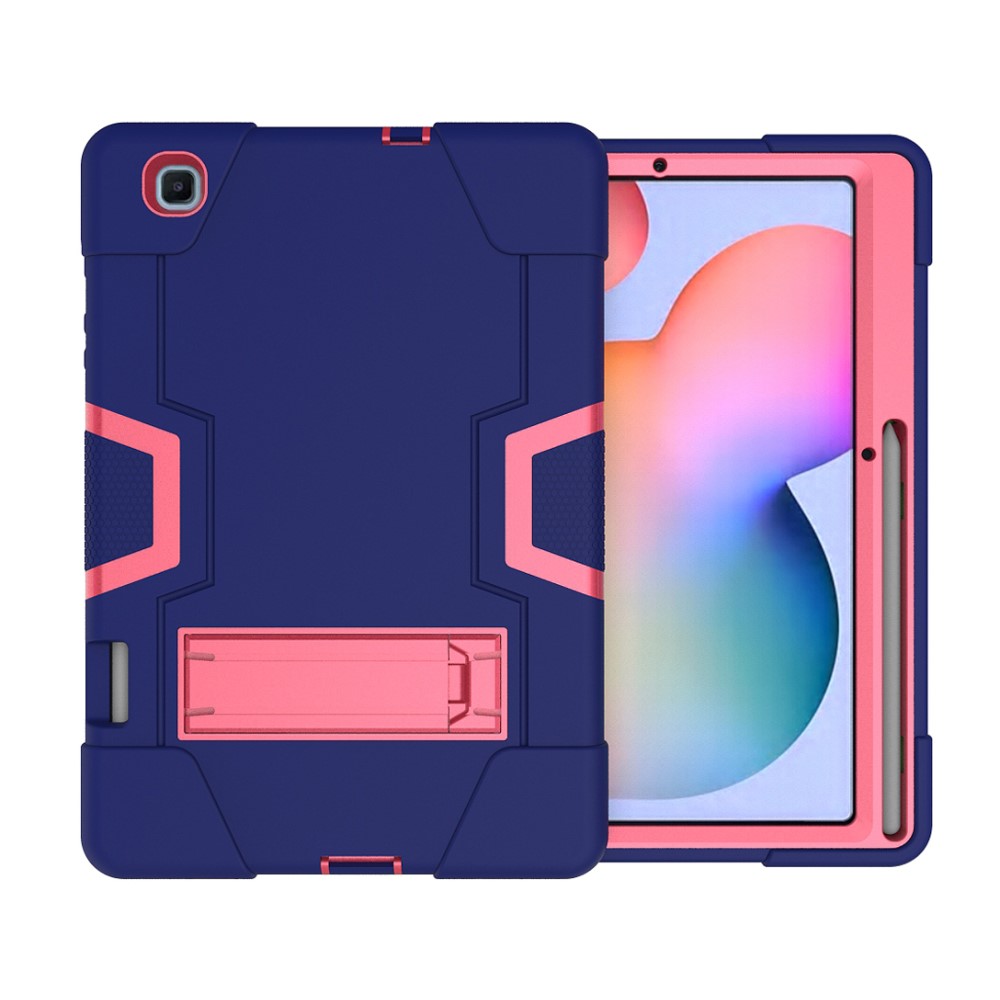  Samsung Galaxy Tab S6 Lite - Shockproof Hybrid Skal Med Kickstand - Blå/Rosa