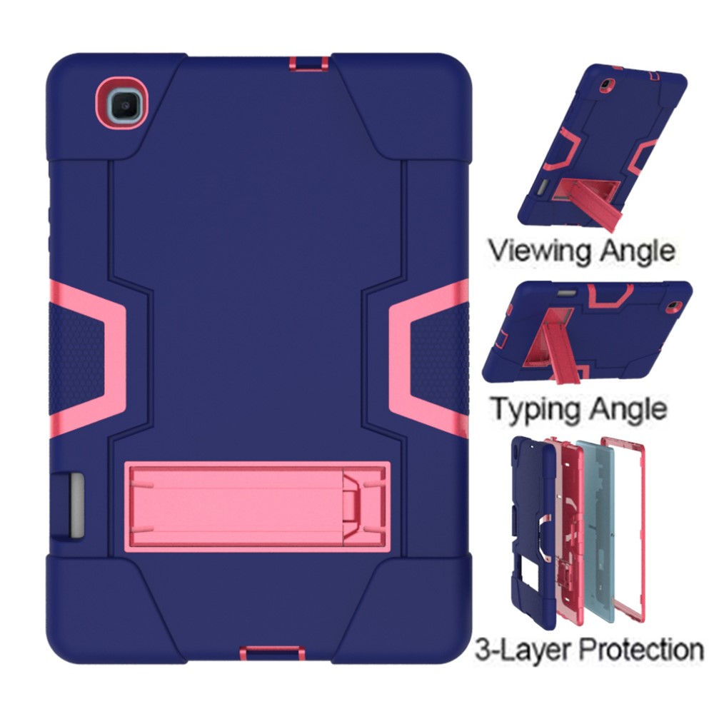  Samsung Galaxy Tab S6 Lite - Shockproof Hybrid Skal Med Kickstand - Blå/Rosa