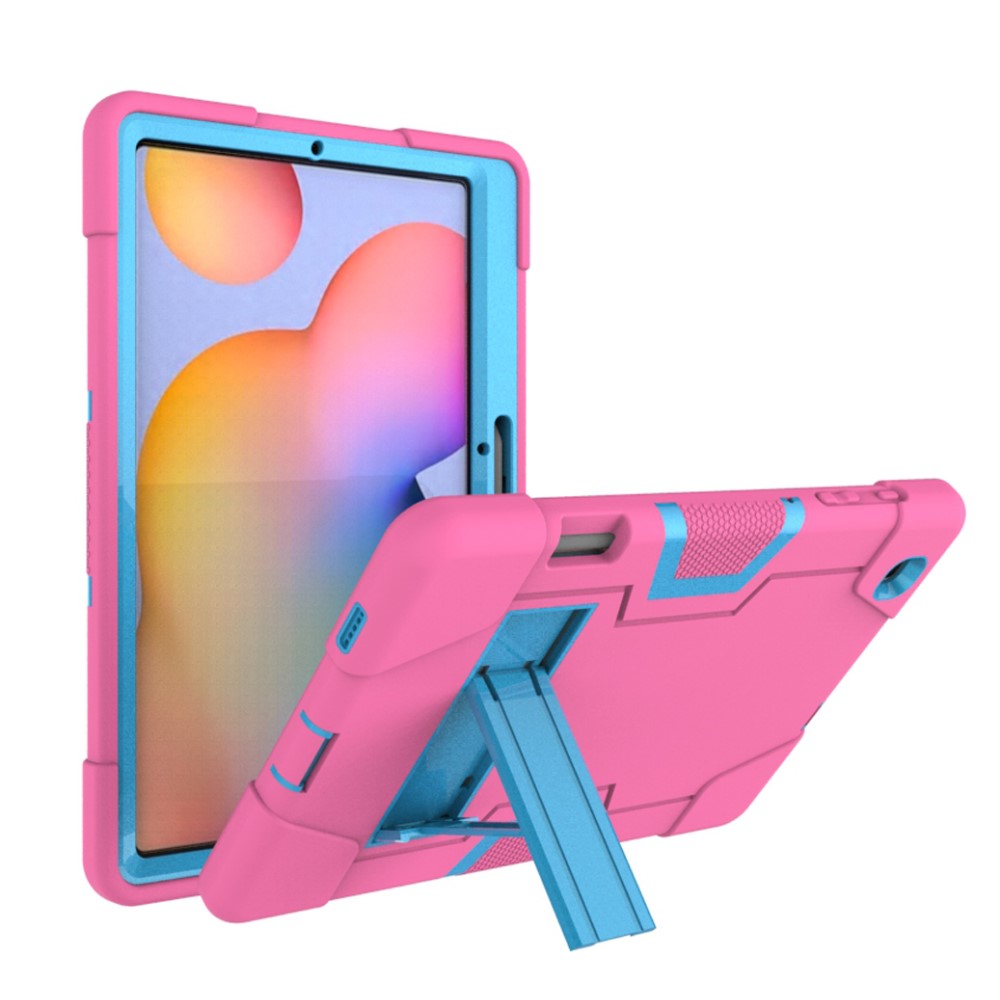  Samsung Galaxy Tab S6 Lite - Shockproof Hybrid Skal Med Kickstand - Rosa/Blå