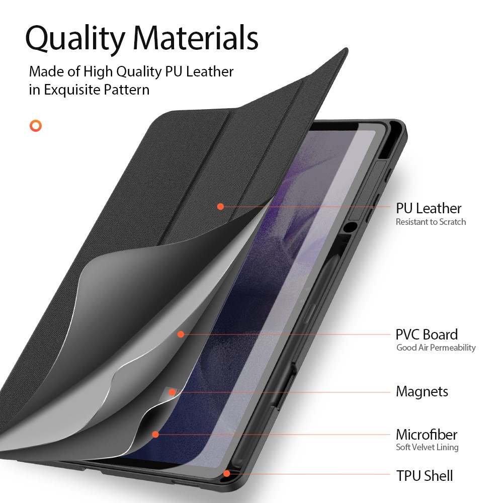 DUX DUCIS DUX DUCIS Samsung Galaxy Tab S7 Plus / S8 Plus / S7 FE DOMO Tri-Fold Fodral