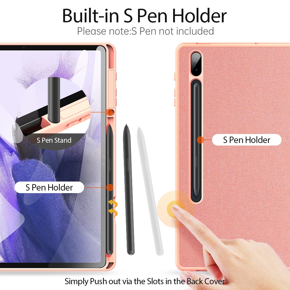 DUX DUCIS DUX DUCIS Samsung Galaxy Tab S7 Plus / Tab S8 Plus DOMO Tri-Fold Fodral Roséguld