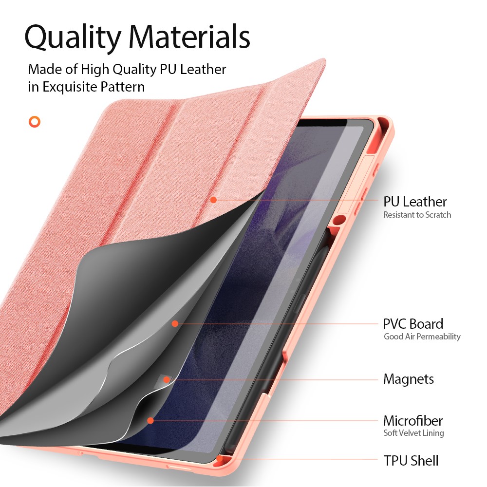 DUX DUCIS DUX DUCIS Samsung Galaxy Tab S7 Plus / Tab S8 Plus DOMO Tri-Fold Fodral Roséguld