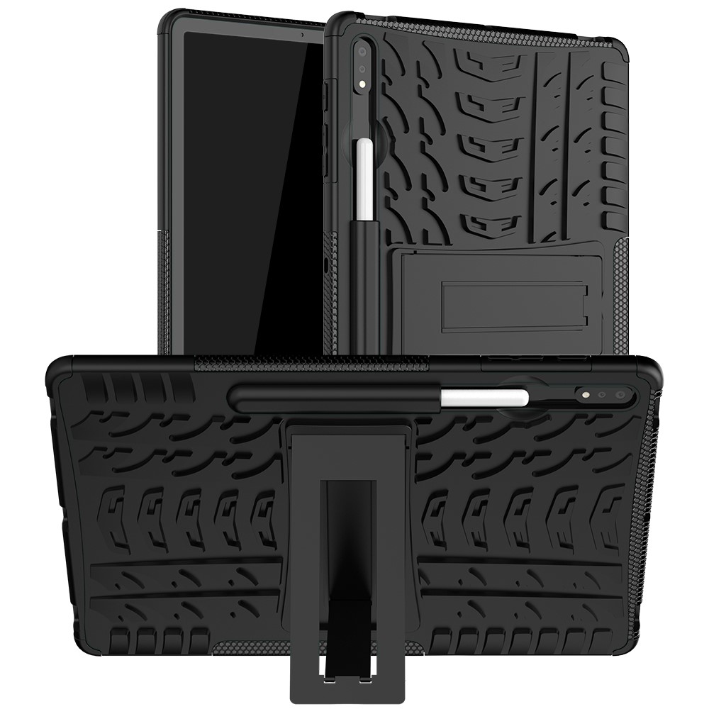  Samsung Galaxy Tab S7 Plus / Tab S8 Plus Skal Rugged Kickstand Armor Svart