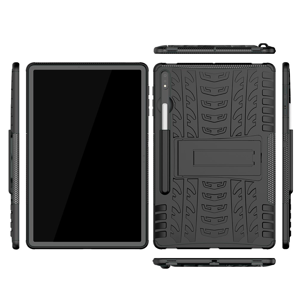  Samsung Galaxy Tab S7 Plus / Tab S8 Plus Skal Rugged Kickstand Armor Svart