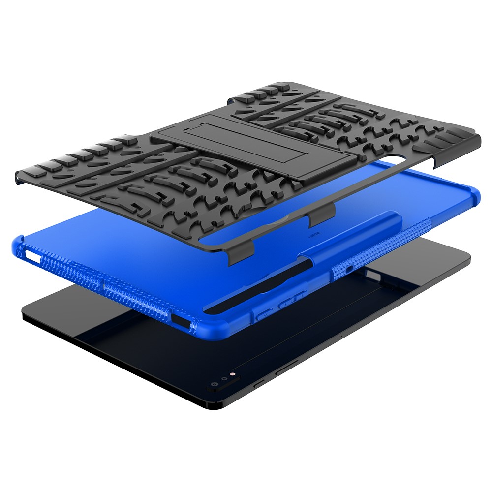  Samsung Galaxy Tab S7 Plus / Tab S8 Plus Skal Rugged Kickstand Armor Blå