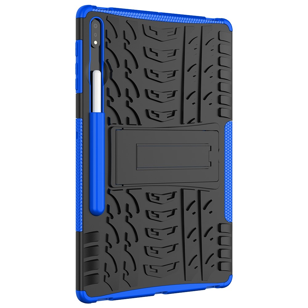  Samsung Galaxy Tab S7 Plus / Tab S8 Plus Skal Rugged Kickstand Armor Blå