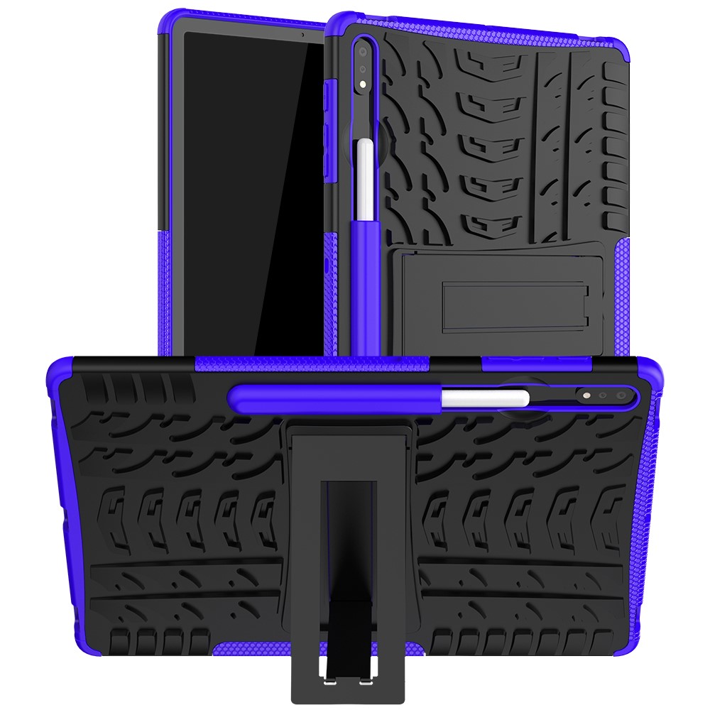  Samsung Galaxy Tab S7 Plus / Tab S8 Plus Skal Rugged Kickstand Armor Lila