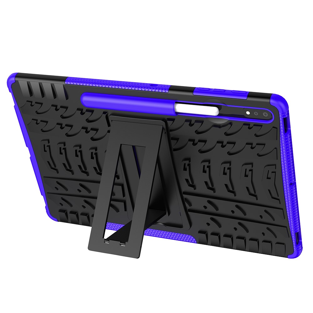  Samsung Galaxy Tab S7 Plus / Tab S8 Plus Skal Rugged Kickstand Armor Lila