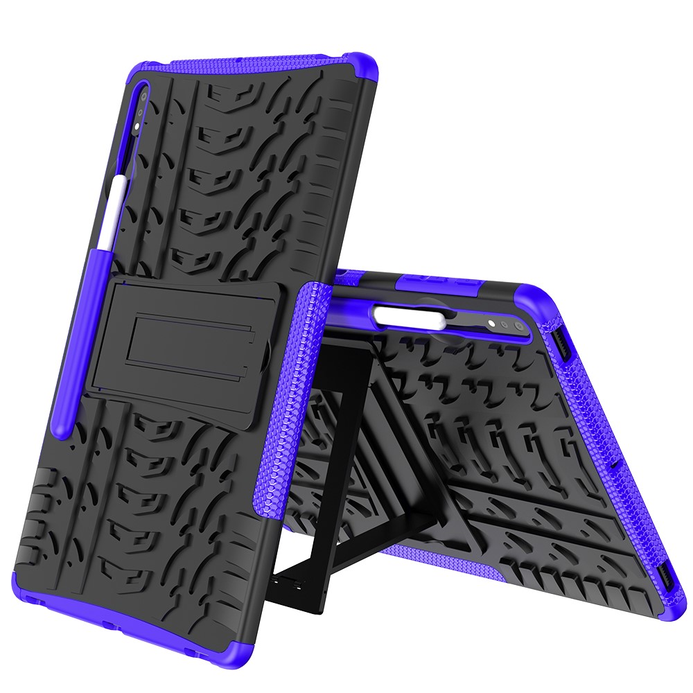 Samsung Galaxy Tab S7 Plus / Tab S8 Plus Skal Rugged Kickstand Armor Lila