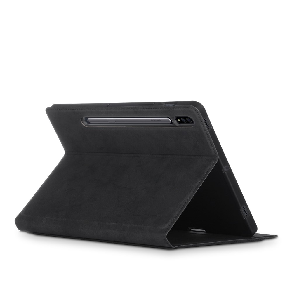  Samsung Galaxy Tab S7 / Tab S8 - Fodral Med Frontficka Och Pennhållare - Svart