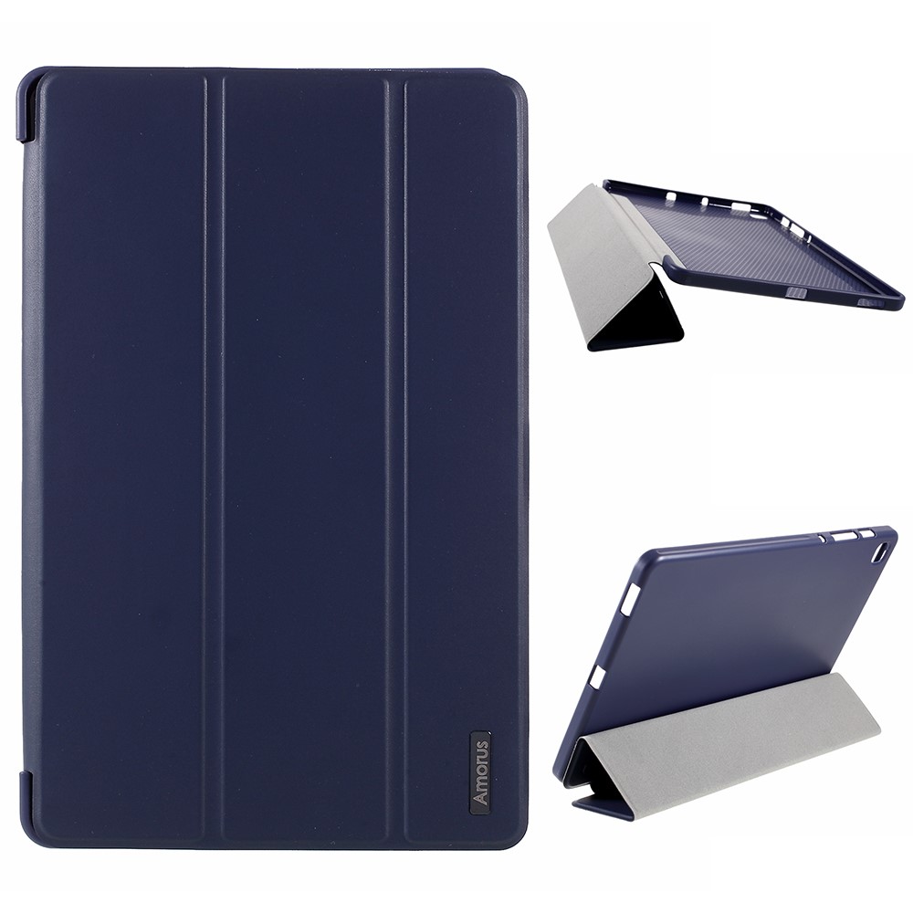 AMORUS Samsung Galaxy Tab S6 Lite - AMORUS Tri-Fold Fodral - Mörk Blå