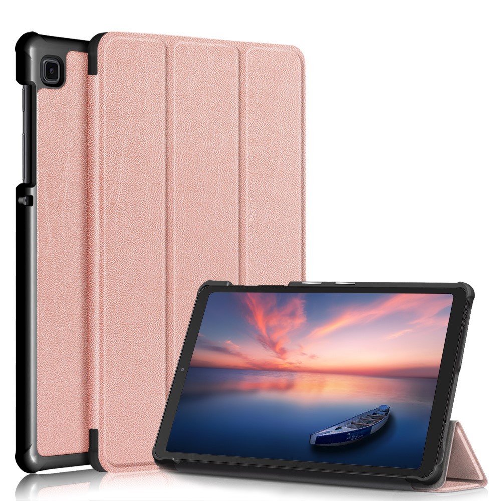  Samsung Galaxy Tab A7 Lite 8.7 - Tri-Fold Läder Fodral - Roséguld