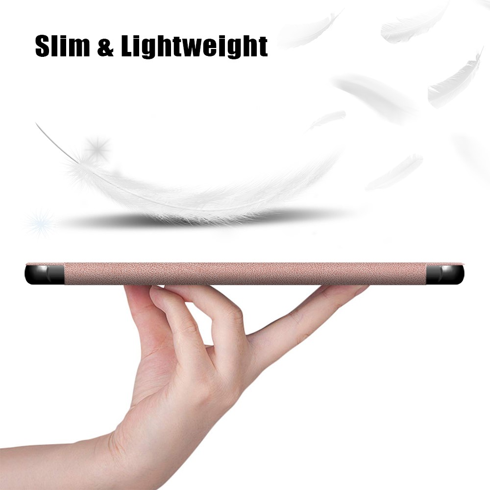  Samsung Galaxy Tab A7 Lite 8.7 - Tri-Fold Läder Fodral - Roséguld