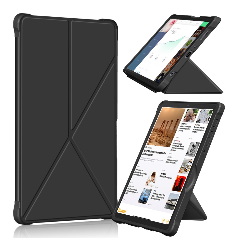  Samsung Galaxy Tab A7 Lite 8.7 - Origami Case Stand Fodral - Svart