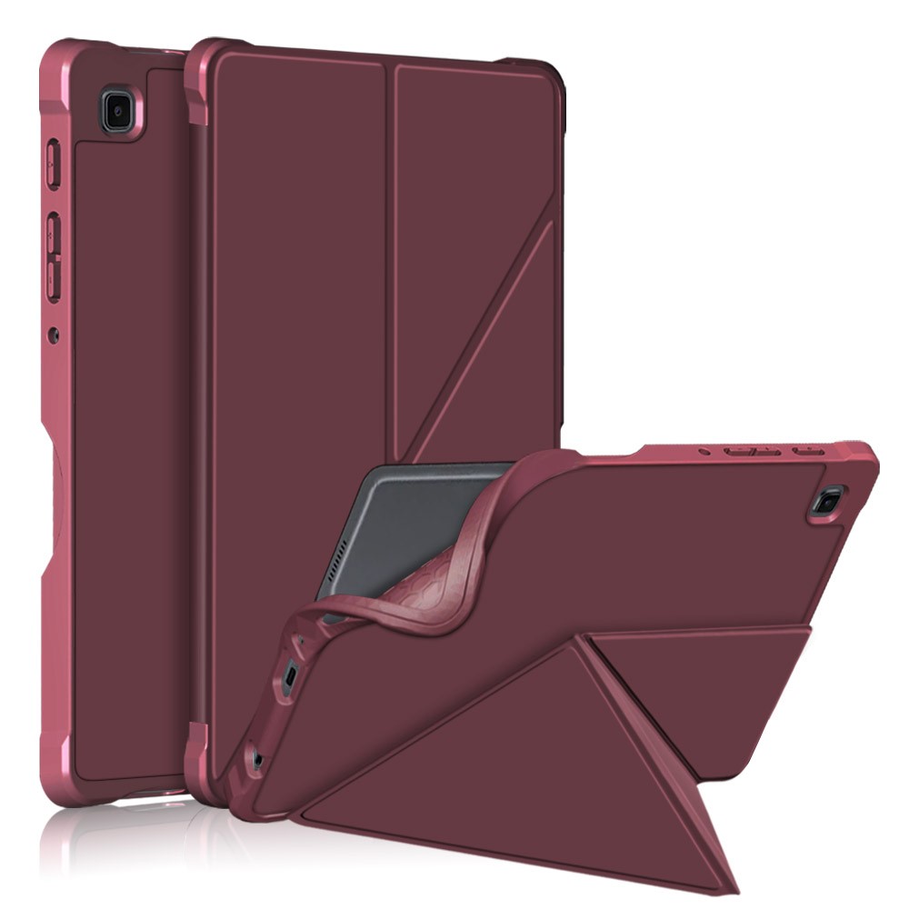  Samsung Galaxy Tab A7 Lite 8.7 - Origami Case Stand Fodral - Vinröd