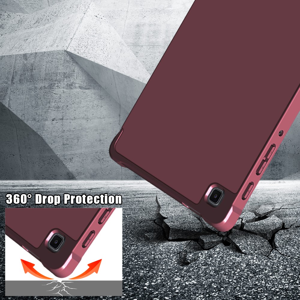  Samsung Galaxy Tab A7 Lite 8.7 - Origami Case Stand Fodral - Vinröd