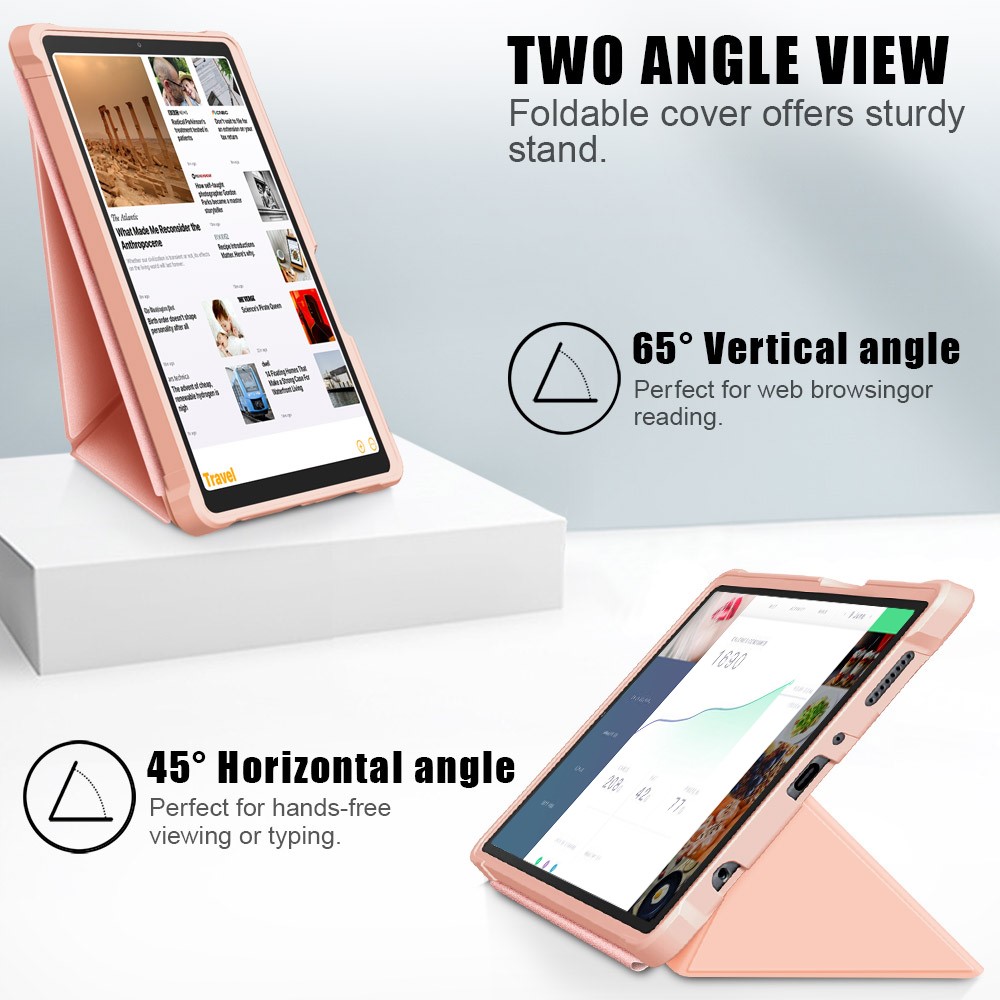  Samsung Galaxy Tab A7 Lite 8.7 - Origami Case Stand Fodral - Roséguld