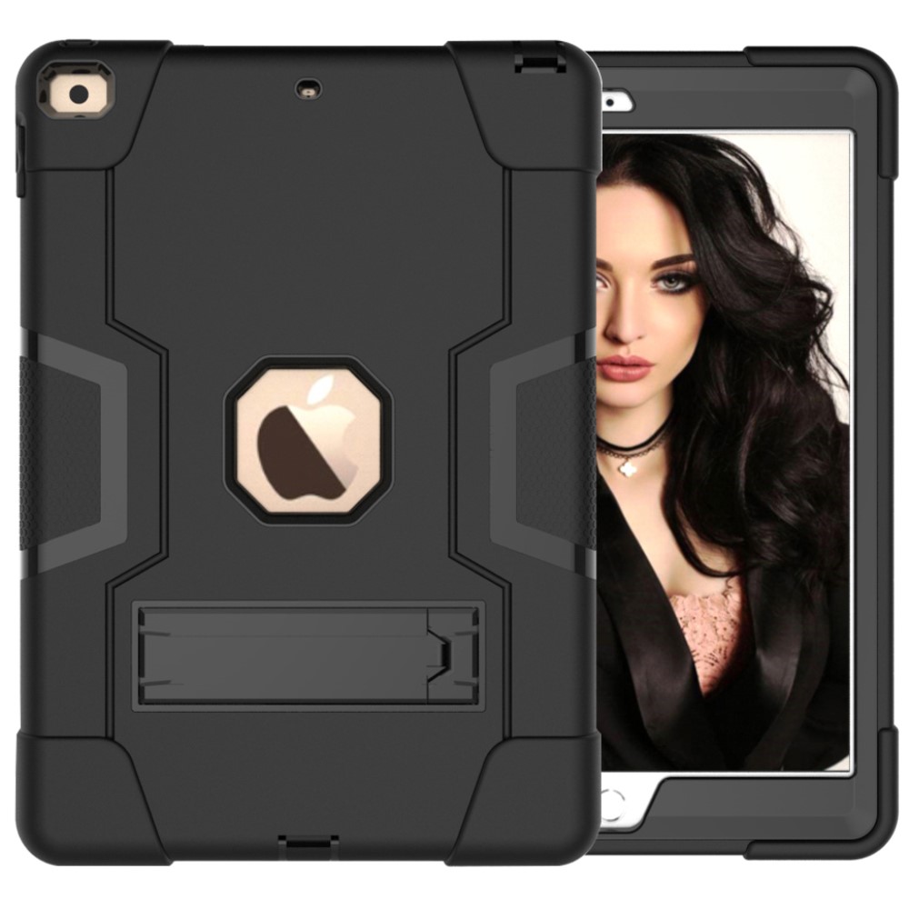  iPad 10.2 2019/2020/2021 Shockproof Hybrid Skal Med Kickstand Svart