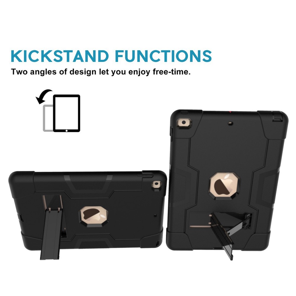  iPad 10.2 2019/2020/2021 Shockproof Hybrid Skal Med Kickstand Svart