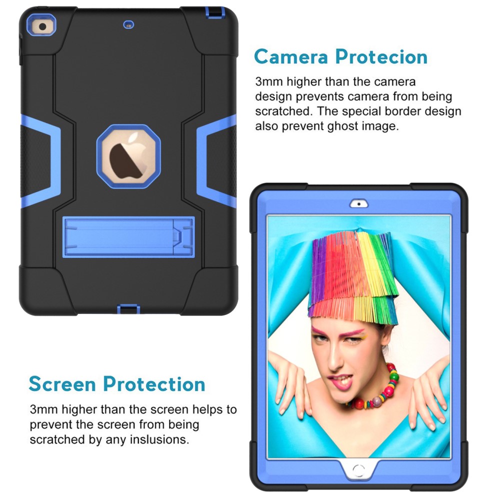  iPad 10.2 2019/2020/2021 Shockproof Hybrid Skal Med Kickstand Svart/Blå