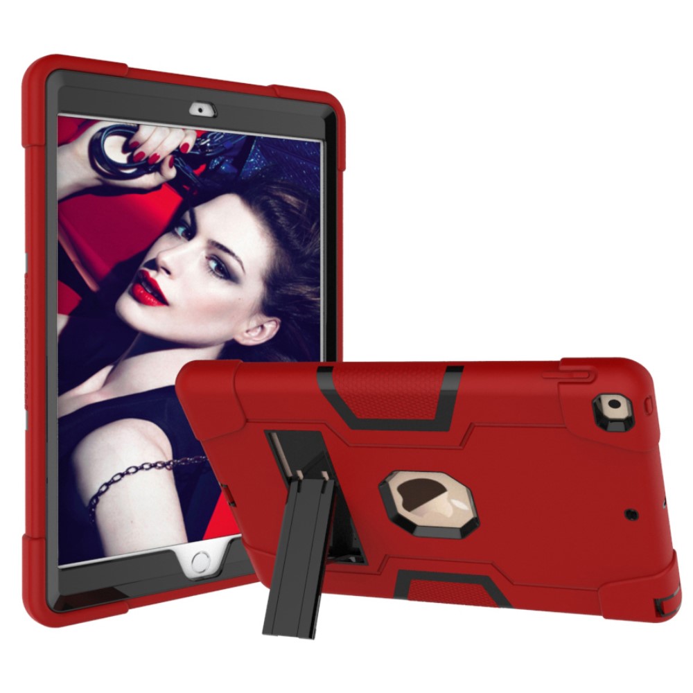  iPad 10.2 2019/2020/2021 Shockproof Hybrid Skal Med Kickstand Röd/Svart