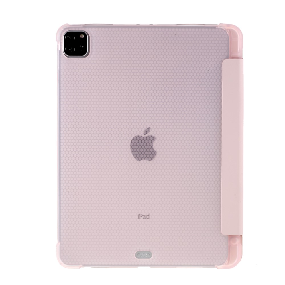  iPad Pro 11 (2018/2020/2021) - Tri-Fold Läder Fodral Pennhållare - Ljus Rosa