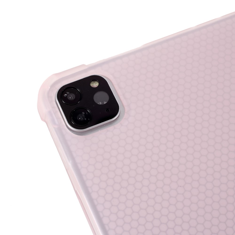  iPad Pro 11 (2018/2020/2021) - Tri-Fold Läder Fodral Pennhållare - Ljus Rosa