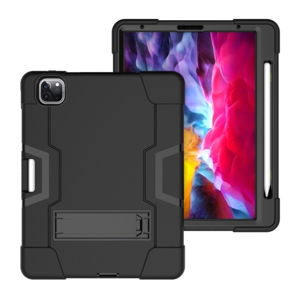  iPad Pro 12.9 (2020/2021) - Shockproof Skal Med Kickstand - Svart