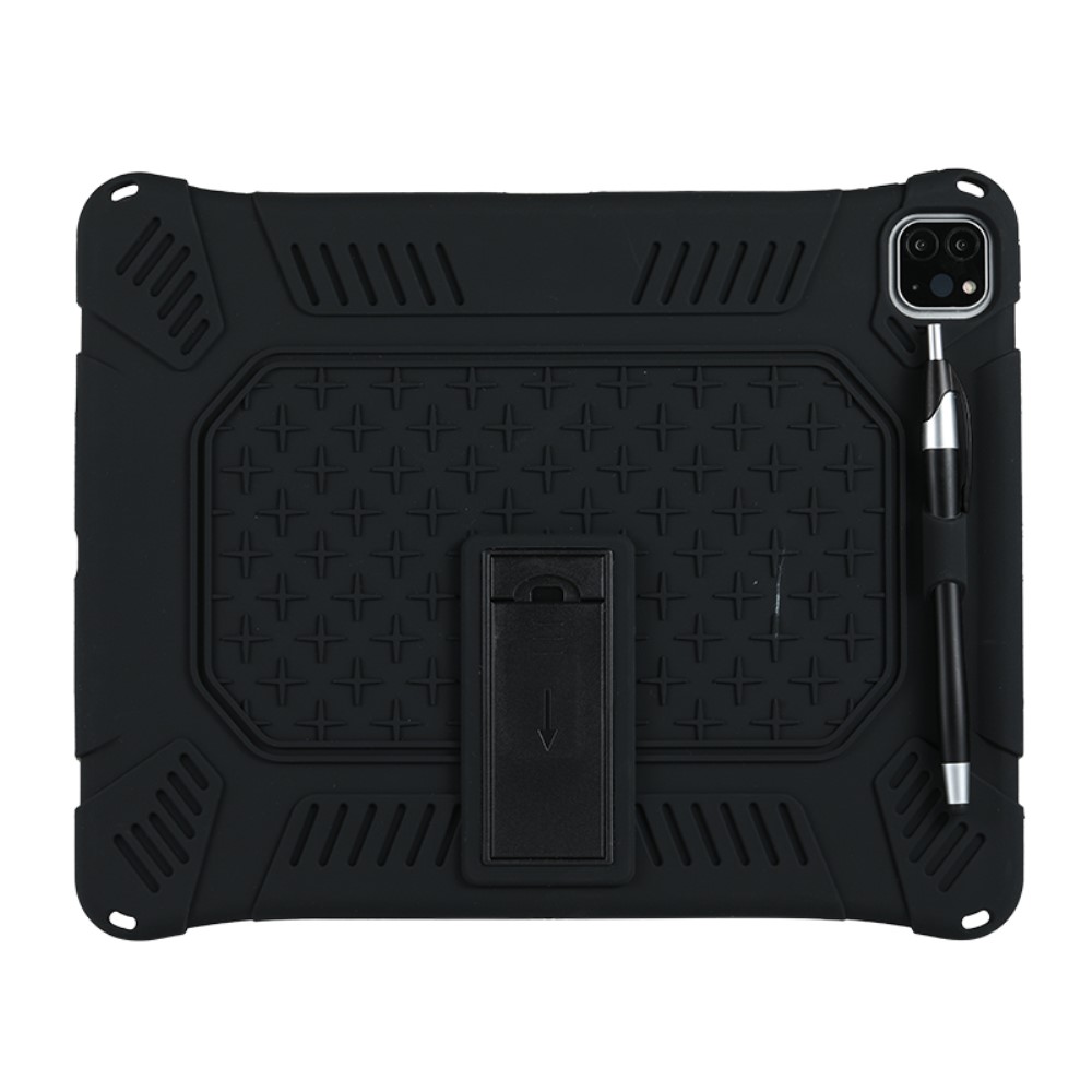  iPad Pro 12.9 (2018/2020/2021) - Hybrid Skal Kickstand Och Rem - Svart