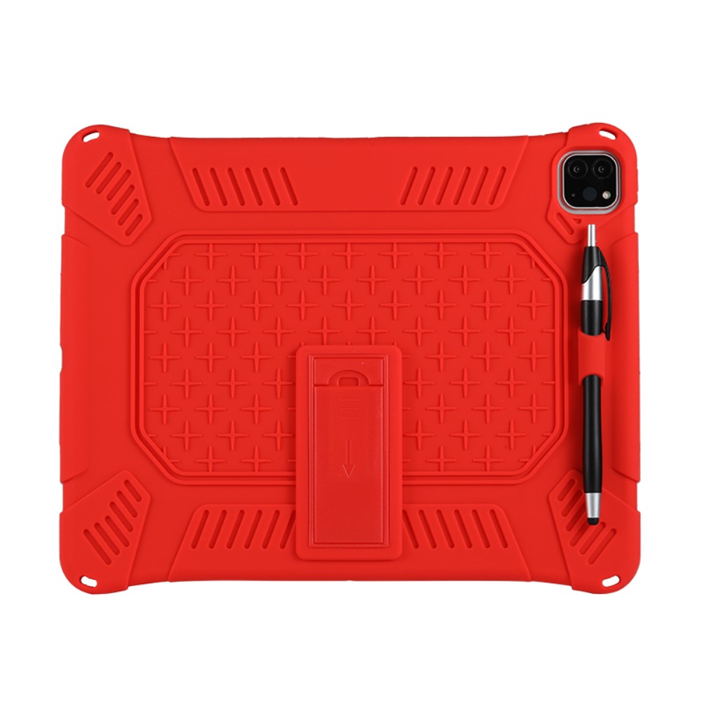  iPad Pro 12.9 (2018/2020/2021) - Hybrid Skal Kickstand Och Rem - Röd