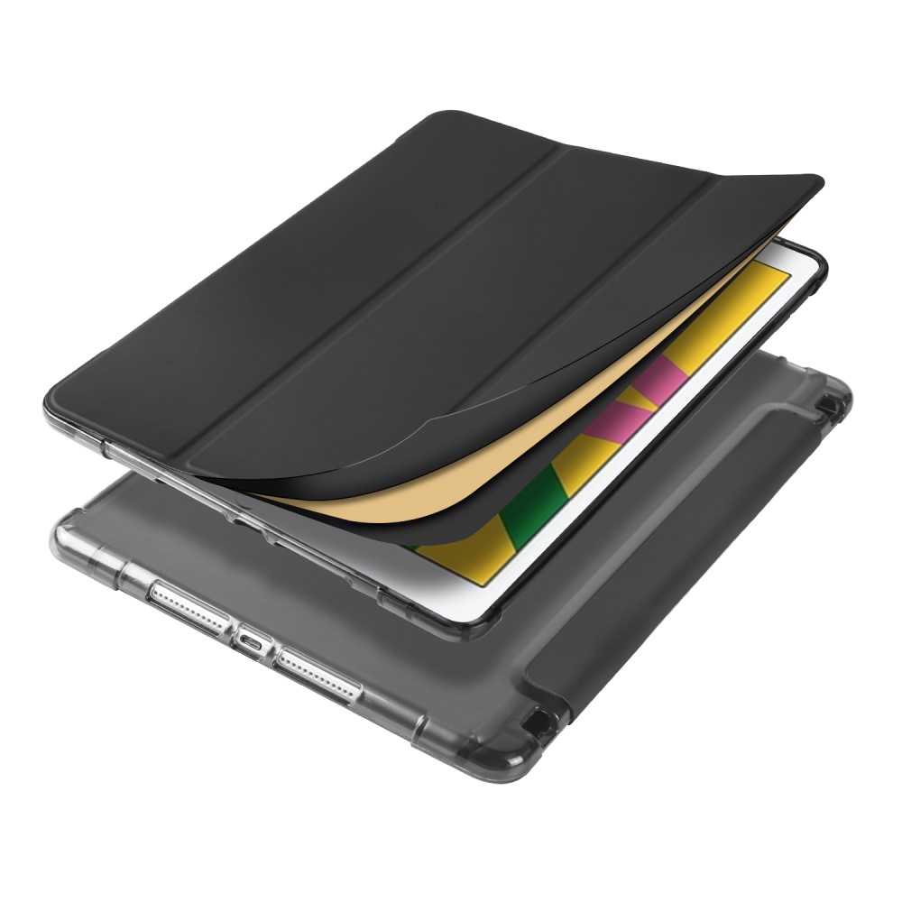  iPad 10.2 2019/2020/2021 Fodral Tri-Fold Med Pennhållare Svart