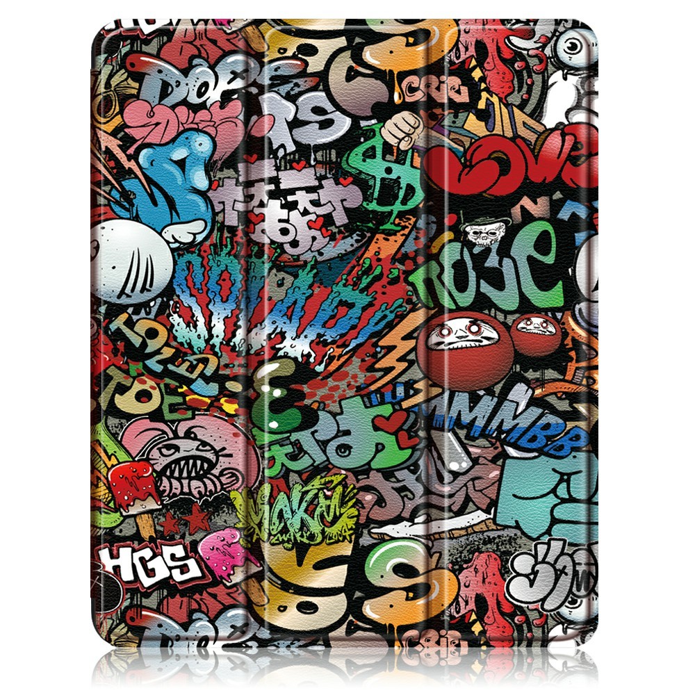  iPad Pro 12.9 (2020/2021) - Tri-Fold Fodral Med Pennhållare - Grafitti