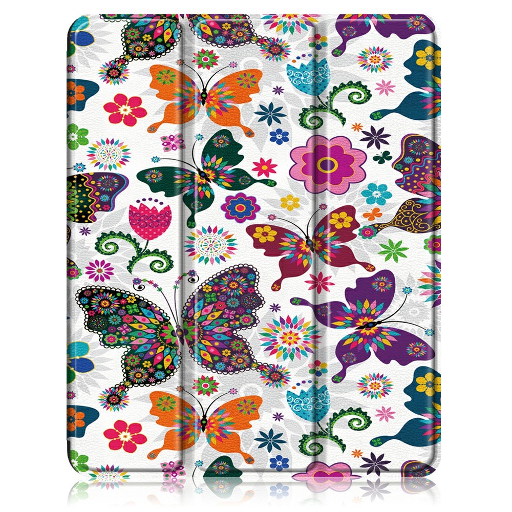  iPad Air 2026-2020/Pro 11 Tri-Fold Fodral Pennhållare Fjärilar