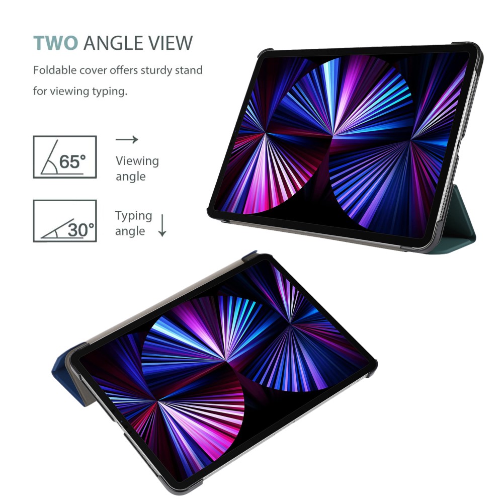  iPad Pro 11 (2018/2020/2021) - Tri-Fold Läder Fodral - Svart